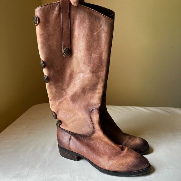 Arturo Chiang Enchante Riding Boots Tan Leather Knee High Round Toe Women's 7.5 - Picture 10 of 10